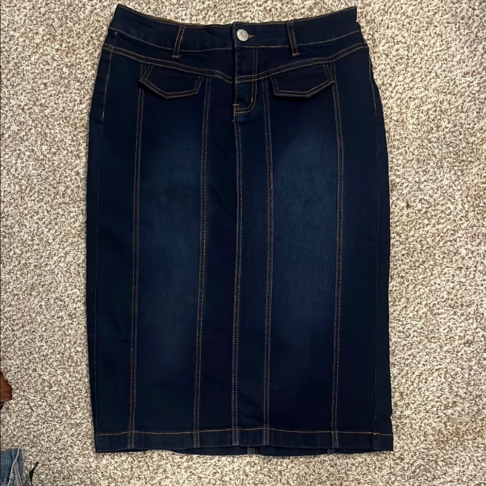 Dark Denim Skirt